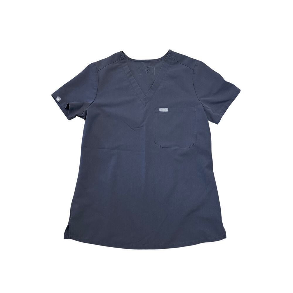 Figs Catarina One-Pocket Scrub Top CHARCOAL XS